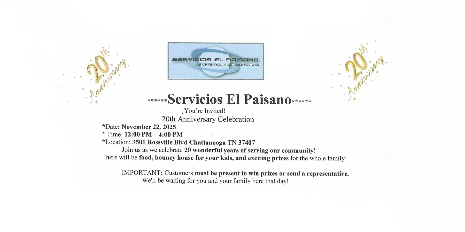 20th Anniversary Celebration